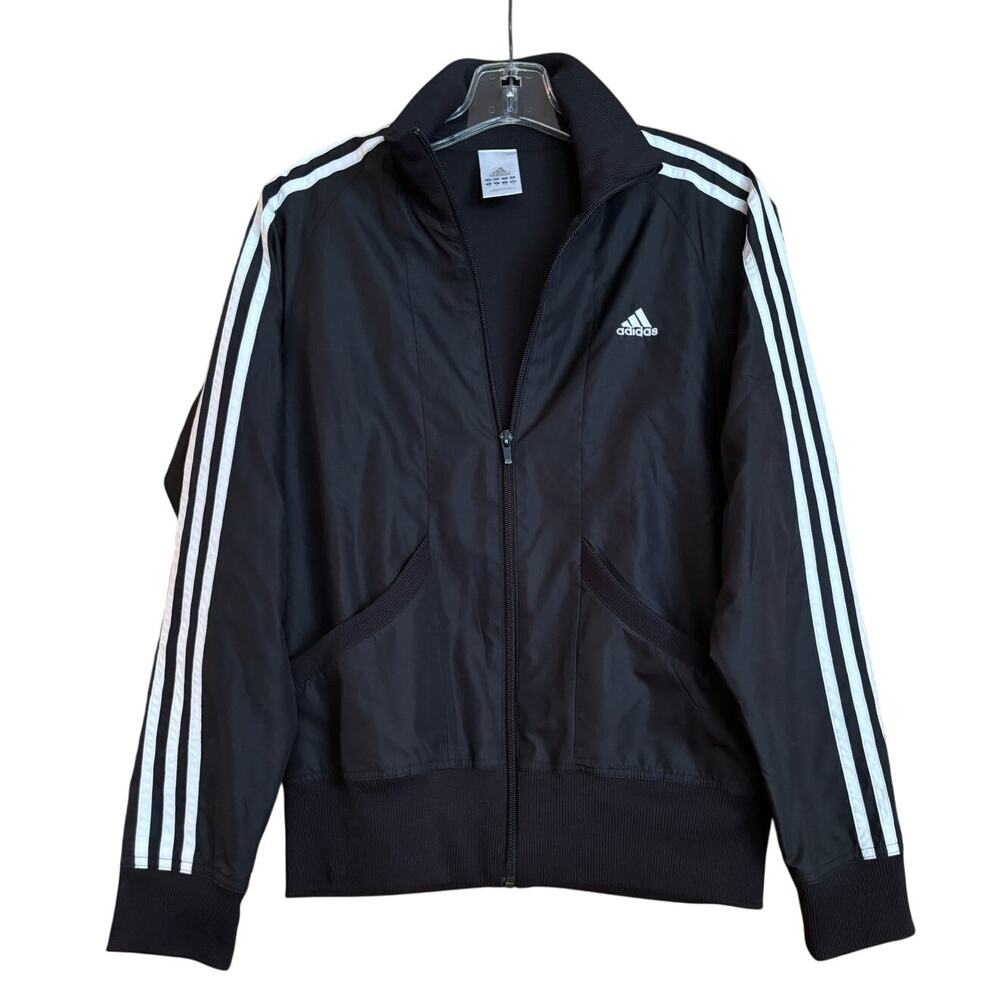 Adidas 3-Stripe Zip Front Long Sleeve Jacket/Sweatshirt, Size Lg, EUC